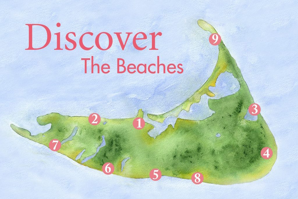 beaches nantucket map