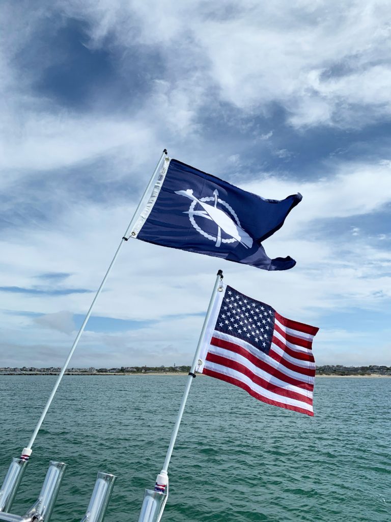 nantucket flags on a boat